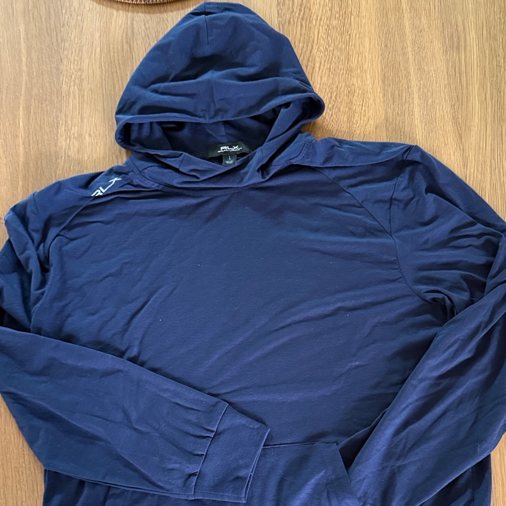 Ralph Lauren RLX Deep Blue Hoodie men’s size large.